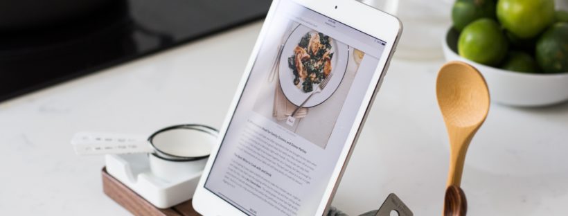 tablet with recipe