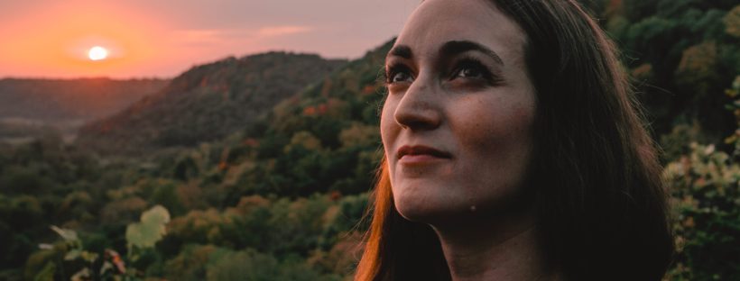 woman at sunset